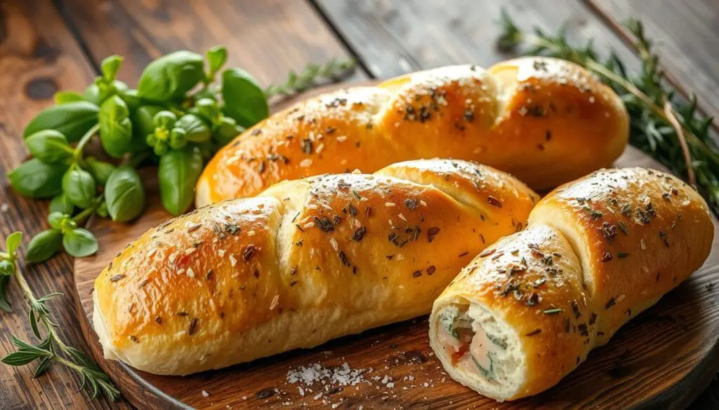 Herb-infused hoagie rolls Herb-infused hoagie rolls
