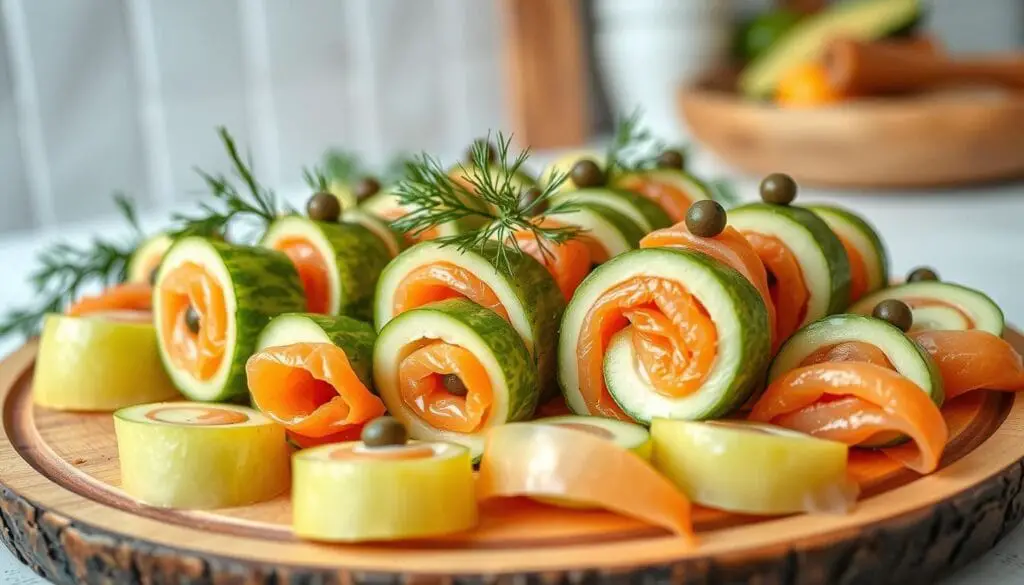 Smoked Salmon Cucumber Rolls